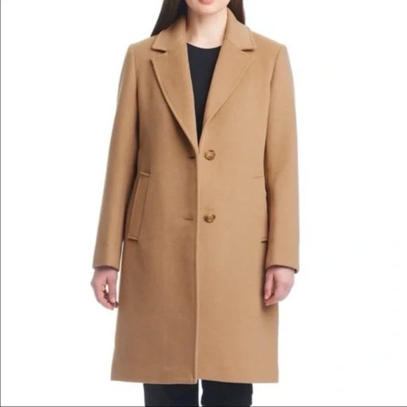 Vince Camuto - Women's Single Breasted, Wool, Jacket XXL, Color Camel , Button - Picture 5 of 8